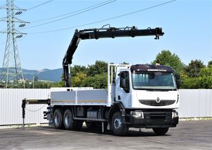 RENAULT Premium 320 DXI * Pritsche 6,50m+HIAB 166/FUNK kamion s ravnom platformom