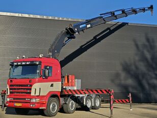 Scania R164.480 V8 / 8x4 / EFFER 72 t/m CRANE / KRAN kamion s ravnom platformom