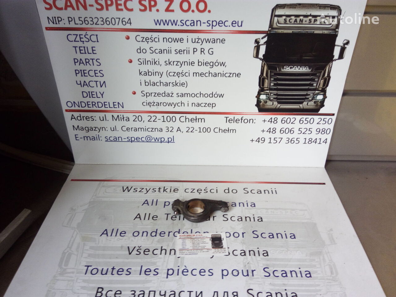 Scania Dźwigienka 1438752 ventil motora za Scania P R G series 4 tegljača